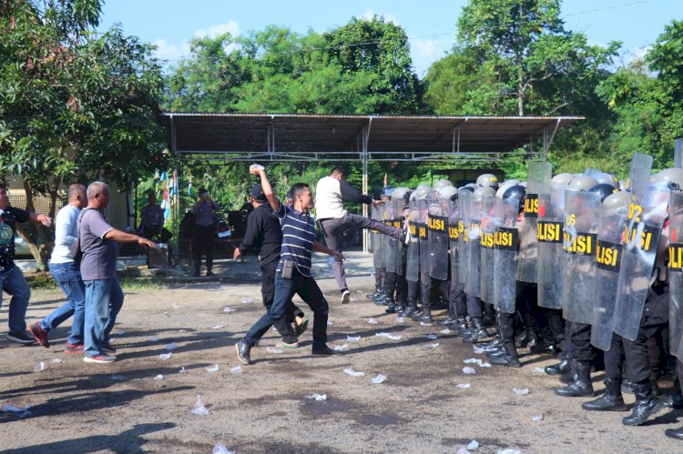 Polres Pekalongan Gelar Latihan Simulasi Pengamanan Unjuk Rasa