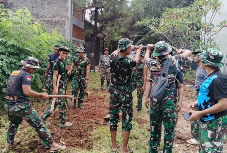 Satgas TMMD Ke-124 Kodim 0508/Depok Mulai Melaksanakan Pekerjaan Pengecoran Jalan dan Pembuatan Drainase