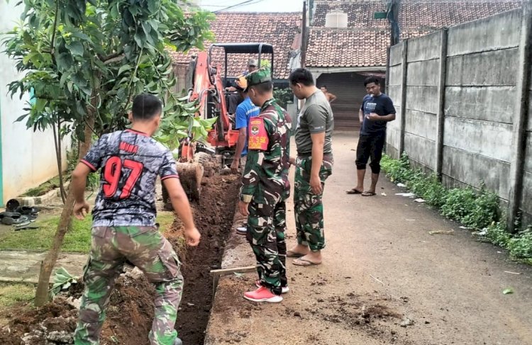 Bangun Drainase di Harjamukti, TMMD ke-124 Kodim Depok Atasi Banjir