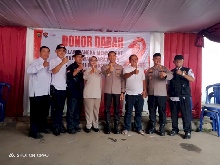 Sambut HUT Bhayangkara ke-79, Polsek Bekasi Barat Giat Donor Darah