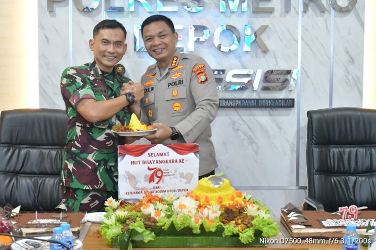 Kunjungi Mapolrestro Depok, Dandim 0508/Depok Sampaikan Ucapan HUT Bhayangkara Ke-79