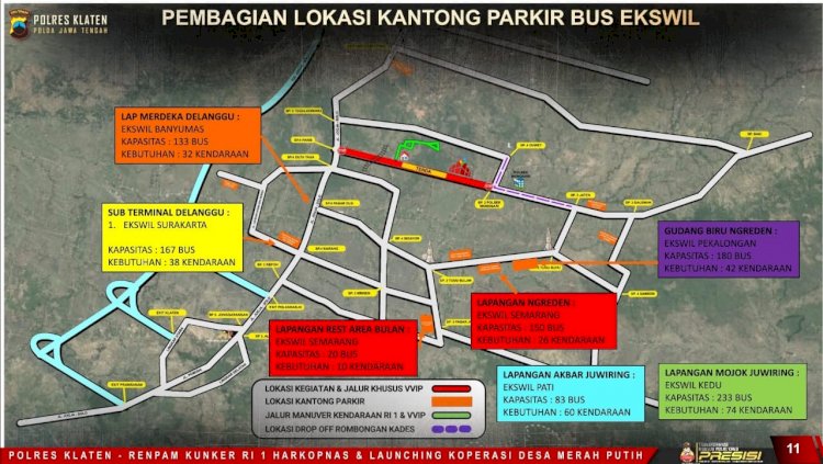 Dukung Kelancaran Kunker Presiden R.I di Klaten, Polda Jateng Siapkan Tujuh Kantong Parkir Bus